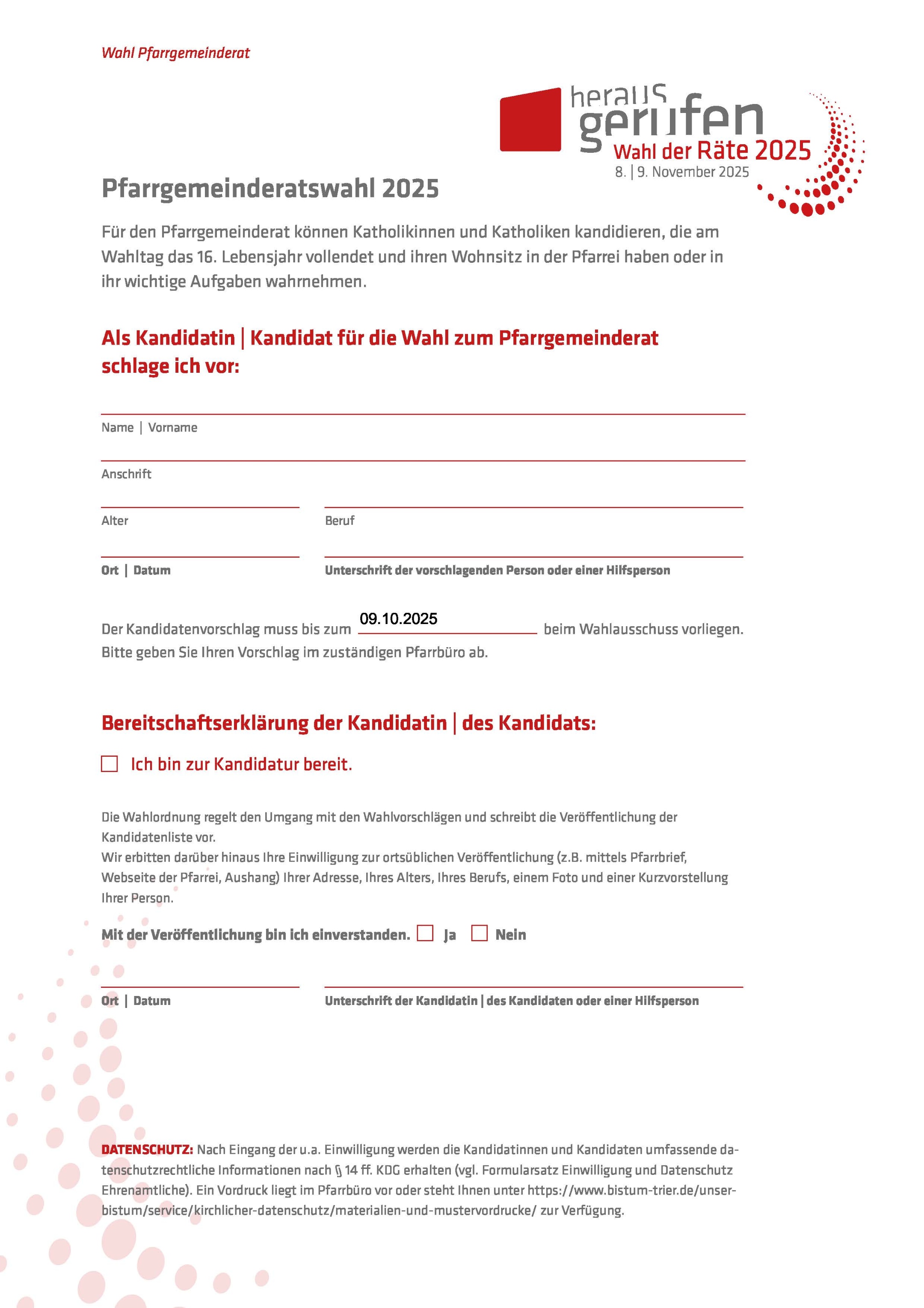 Formular für den Kandidatenvorschlag (c) obkhefa Formular für den Kandidatenvorschlag